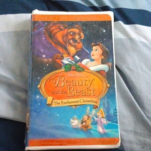Disney Beauty In The Beast The Enchanted Christmas VHS Tape Movie Cassette